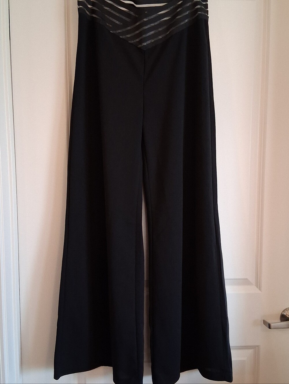 Women's Black Wide Leg Dress Pants Slacks Size XXL Polyester & Elastane